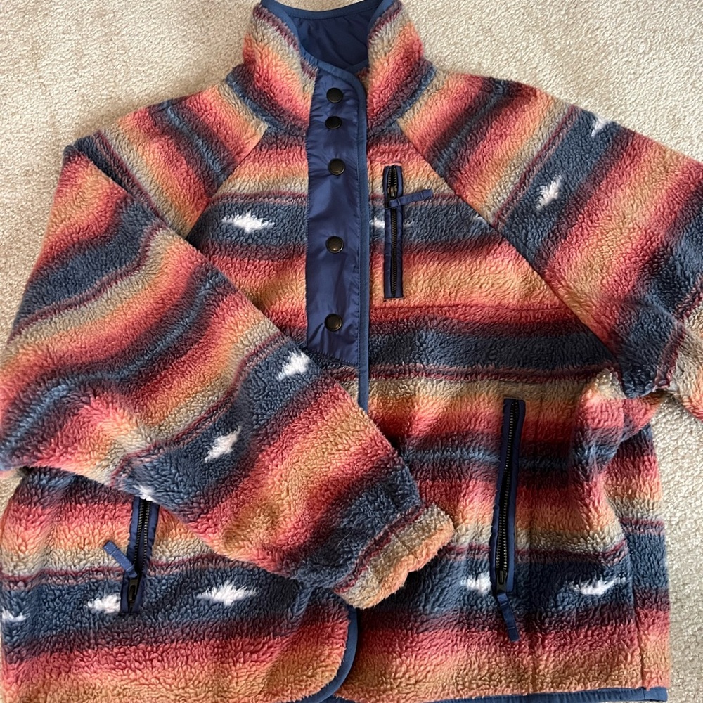 Colorful Striped Fleece Jacket